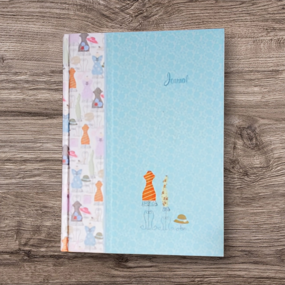 Lined Journal Wiith Fashion Theme Aqua